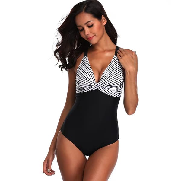 Kvinder Bikini Front Cross One Piece Tummy Badetøj