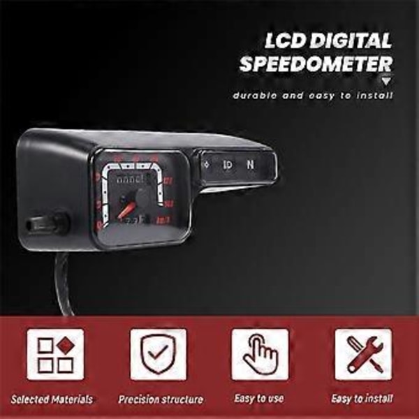 Motorsykkel LCD Digitalt Speedometer Turteller Kilometerstandsmåler for Honda XR250 CRM250 BAJA250
