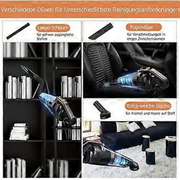 Trådløs håndstøvsuger batteri 8000Pa 120W 3000mAh med LED lommelygte