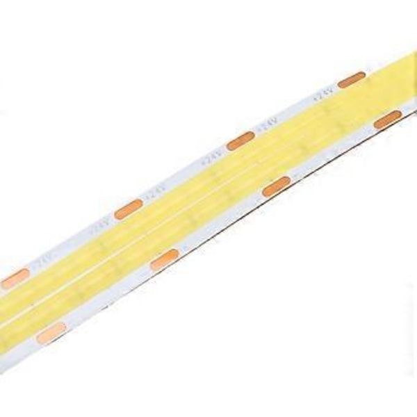 COB LED Stripelys Høy Lysstyrke Selvklebende Fleksibel Dobbel Rad DIY Lampestripe for Skap Bil 10m 24V 6000K Hvitt Lys