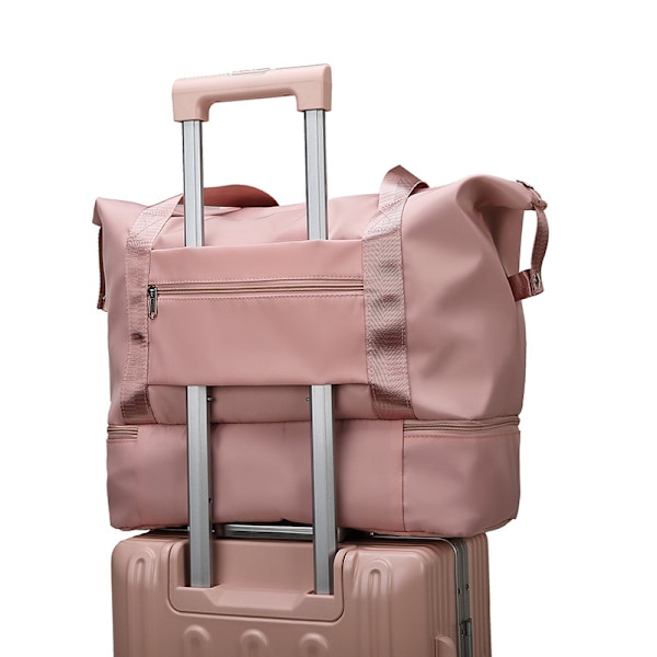 Rosa, tørr og våt separat treningsbag, vanntett løpebag for