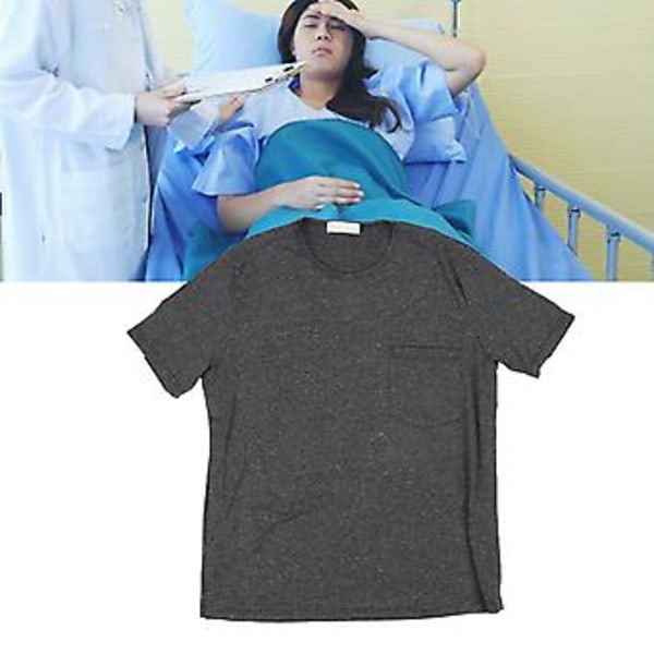 Skjorta för efter axeloperation, kortärmad rehab universal unisex öppningsbar sida med tryckknappar, adaptiv skjorta (XL) XL
