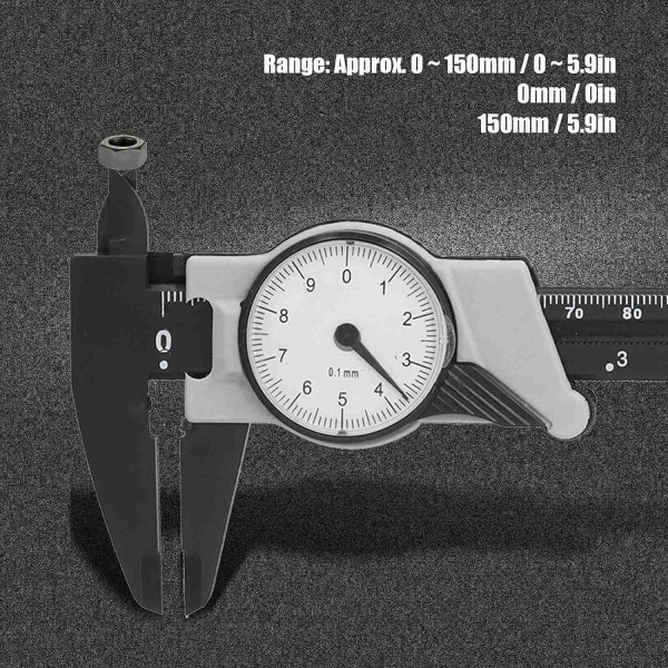 Bærbart måleværktøj 0-150 mm metrisk ABS-skive Vernier Caliper M