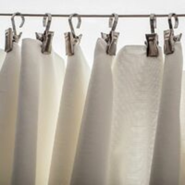 25-pack Gardinklämmor Metall Draperiklämmor med Duschdraperikrok