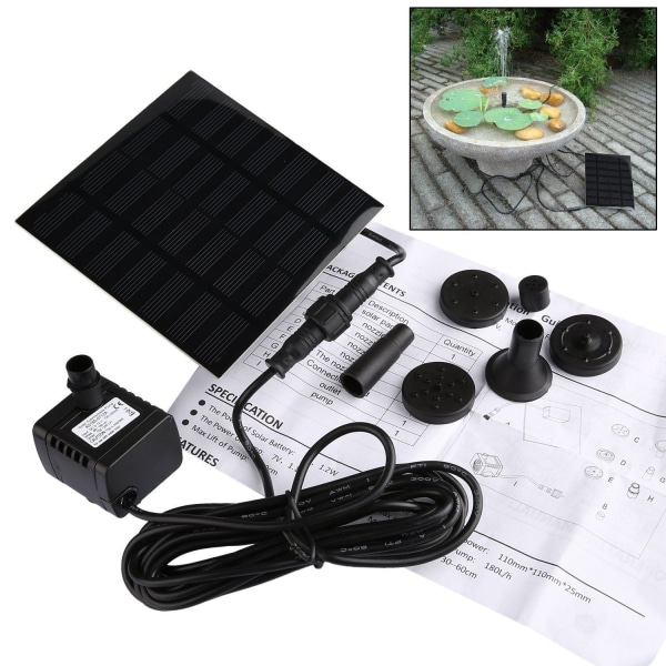 Solardrevet Damppumpe med 1.5W Monokrystallinsk Solcelle Vandpumpe