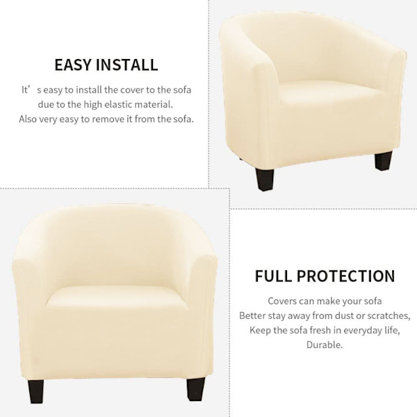1 stk (beige) Stretch Konvertibel Armlenestol Trekk, Enkelt å Installere a