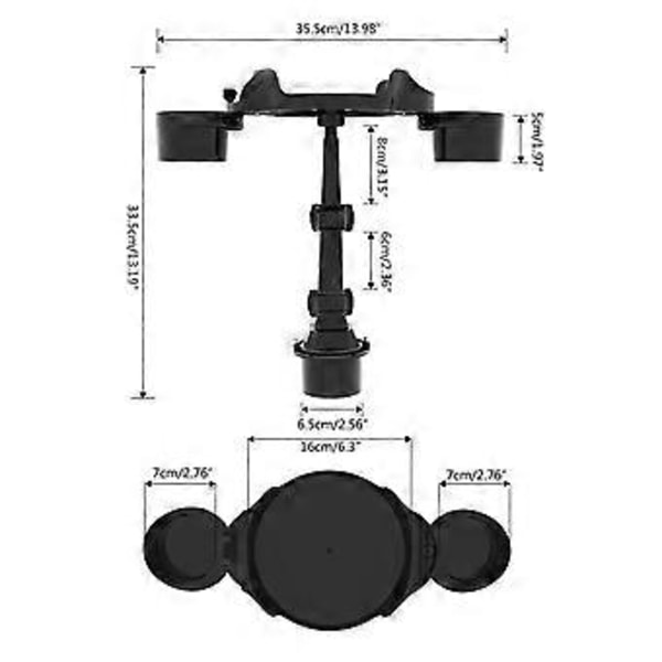 för Kreativ Mugghållare Fäste Bricka Justerbar Bilbricka Matbord Telefonhållare 360 Vridbar Arm 360 Graders Rotation
