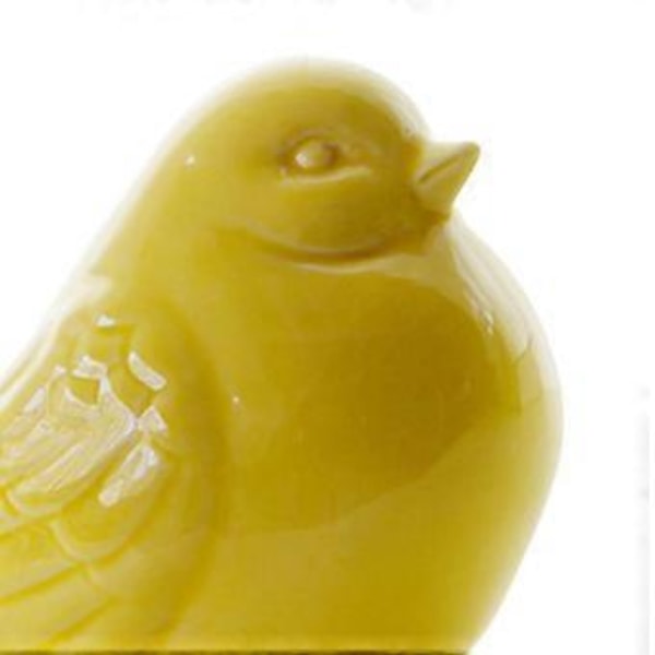 Keramiske Dyr Fugle Ornament Porcelæn Skulpturer Statuer Figur - Gul()