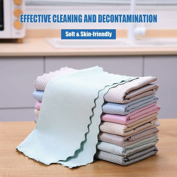10-pack rengöringsdukar, mikrofiberrengöringsdukar, kök hushållsrengöringsduk, tvättbara mikrofiberdukar, multifunktionella mikrofiberdukar 30 x 40 cm slumpmässig färg