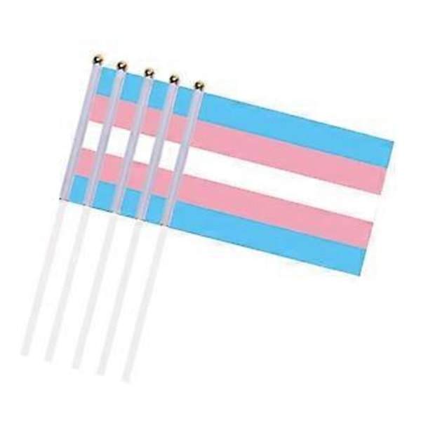 10 stk. flagg, fargerike håndholdte mini-flaggstenger for barnas dag-dekorasjon, for ryggsekker, skrivebord, festivaldekorasjon, blå, rosa, hvit