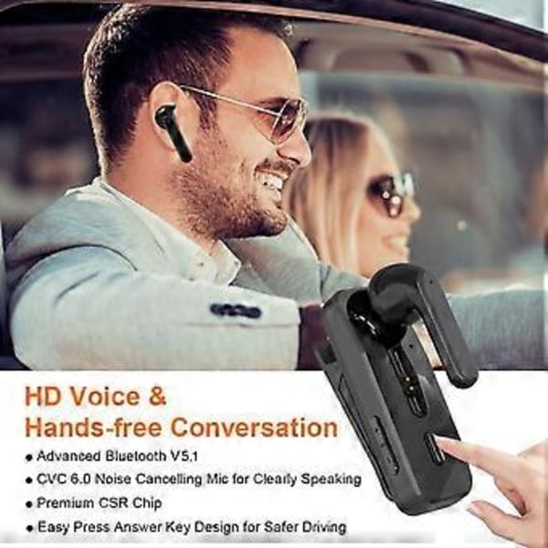Uusi Bluetooth V5.1 -kuuloke langattomat kuulokkeet handsfree-nappikuulokkeet 22H musiikkikuuloke