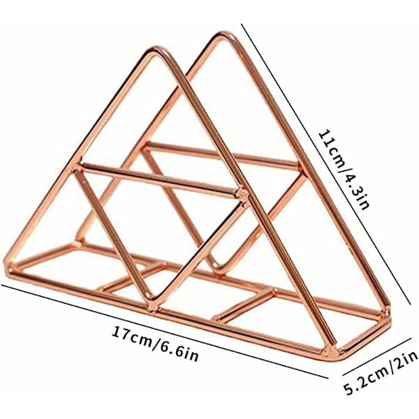 Rose Gold Trekantet Servietholder Luksus Retro Servietholder Papir