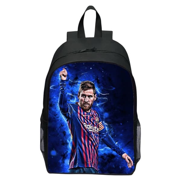 Trykte fodboldstjerner, Messi Crow Mbappe Neymar Studentertegneserie Skuldertaske-29