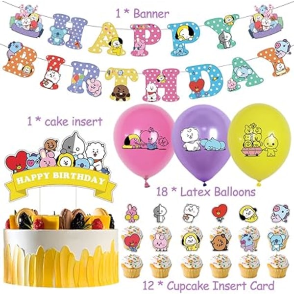 Birthday party supplies set, BESTZY 32 piece BTS birthday party