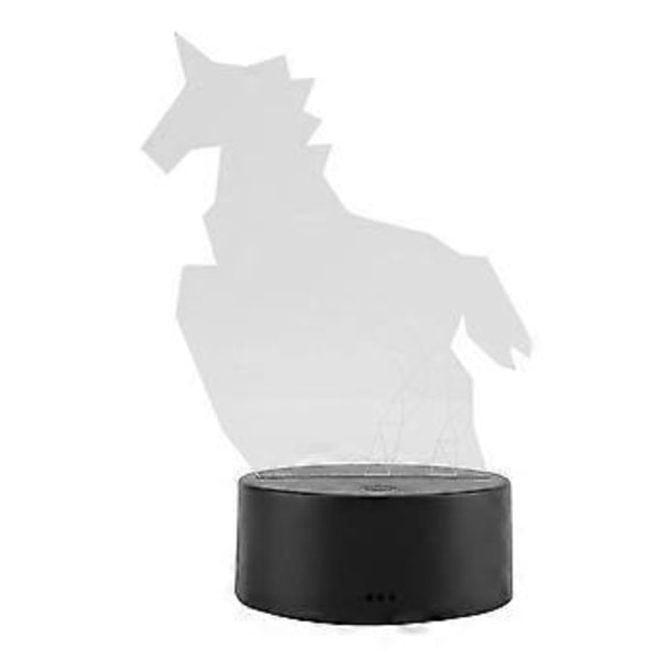 4.5V USB 3D Illusjon Visuell Nattlampe 7 Farger Berørings Skrivebordslampe (Svart Base + Fjernkontroll)