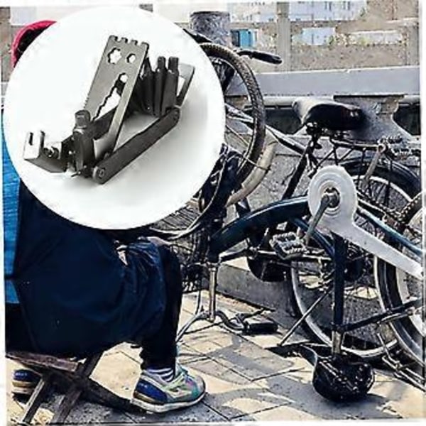 Cykelreparationsværktøjssæt Multifunktionelle Små Værktøjer Bærbare Mekaniker Cykeltilbehør (Sølv) (1 stk)