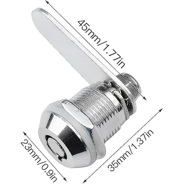 2 st 20 mm säkerhetsskåp i legering för brevlåda, möbellås