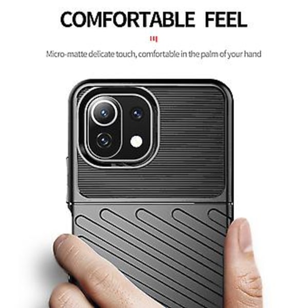 För Xiaomi Mi 11 Lite Litchi Textur PU Fodral För Xiaomi Mi 11 Lite Purple