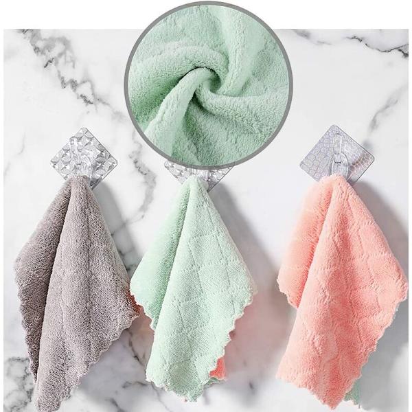 5 stk Absorberende Kjøkkenhåndklær Dobbeltsidig Mikrofiber Rengjøringsklut