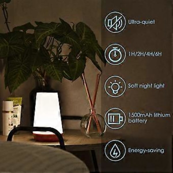 LED, Farverig Sengelampe, Berøringsfølsom Natlampe med 13 Skiftende Farver, Genopladelig Bordlampe med Varmt Hvidt Lys til Soveværelse Cou