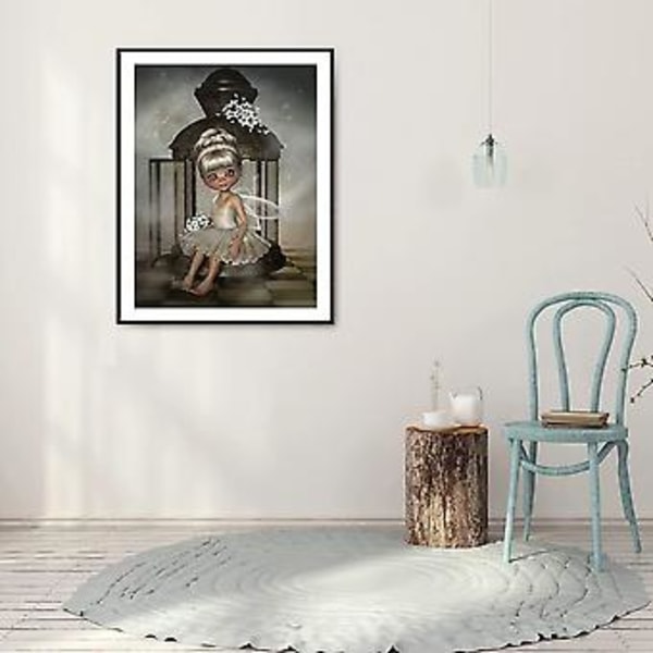 30x40cm (Tyyppi 1) Täysi timanttitaidekirjontasarja, timanttimaalausnukke isoilla silmillä pyöreä timantti, DIY täysi pora timanttimaalaus seinäsisustus Ad:lle