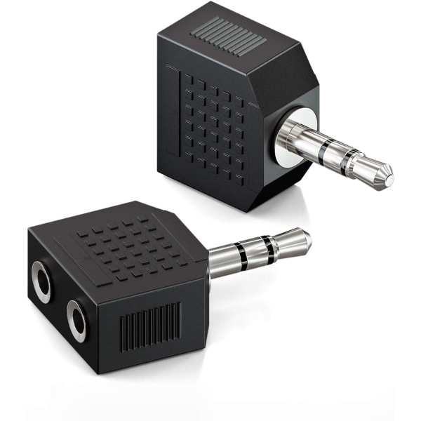 2X 3,5 mm Jack Stereo Audio Splitter Adapter 1x 3,5 mm Jack till 2X 3