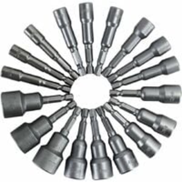 Magnetic Nut Driver Bit Set - 14pcs 6-19mm Hex Socket Nut Driver