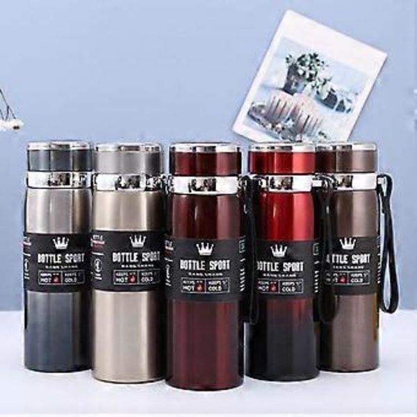 Termosmugg Vakuumisolerad Kopp Praktisk Rostfri Termosmugg Isolerad Resemugg för Varmt Kaffe Stålfärg Steel color