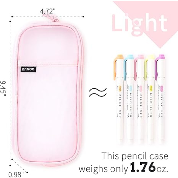 Gitternet Penne Etui med Lynlås Klar Makeup Farvepung C