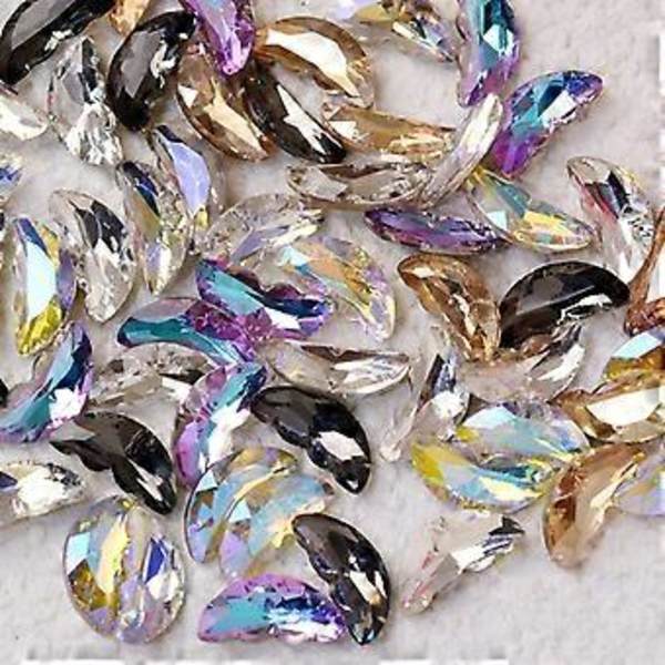 20 kpl Kiiltävä Kristalli Perhos 3D Kynsitaide Koristeet Lumoava Timantti Lasi Seos Litteä Pohja DIY Manikyyri Steriili Muotoilu 01