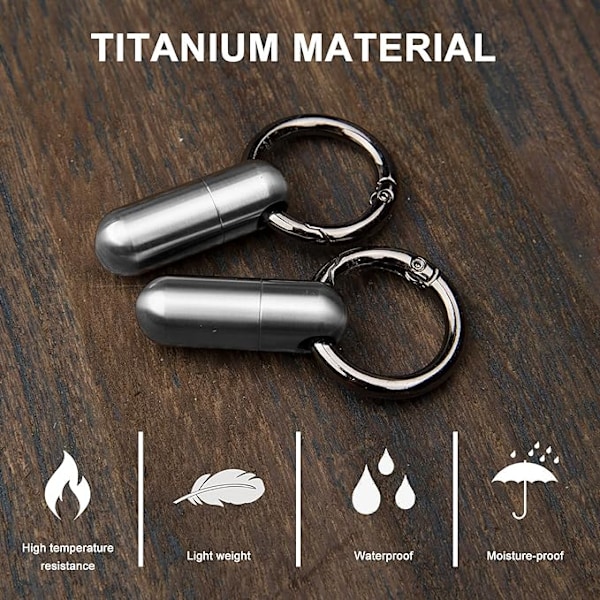 Nøkkelring Pilleholder, Titan Mini Pilleboks Bærbar Reise Pille
