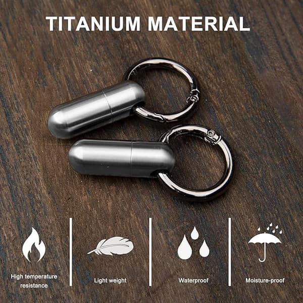 Nyckelring Pillask, Titan Mini Pillask Bärbar Resa Pill