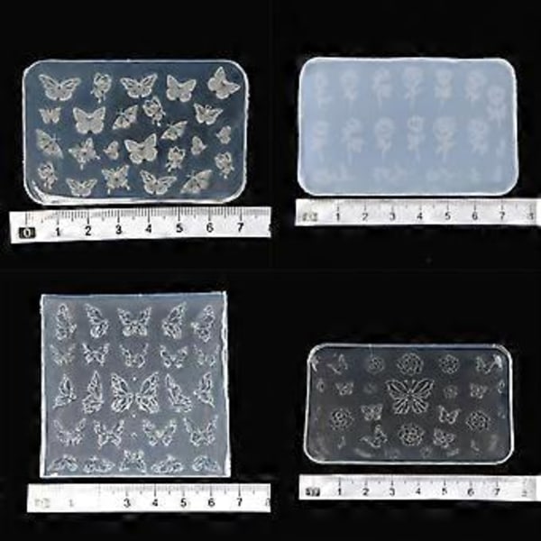 Vacker Nagelkonst Silikonform Blandade Designer Nagelkonstverktyg Skulpteringsform för Manikyr Professionell Nageltillbehör 7