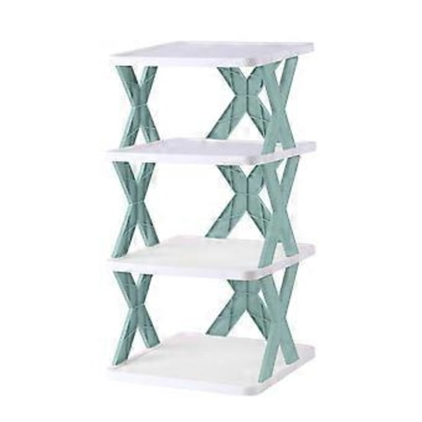 Skohylde Nem Installation Gratis DIY Kombination Stabelbar Pladsbesparende Udhulet Opbevaring Fantastisk Blue Four Layer
