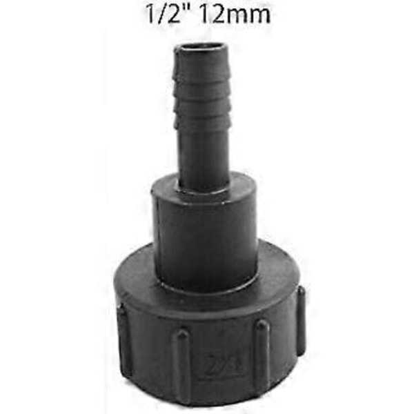 Tankslangsadapter Plast IBC Tankadapter Trädgårdsslangsadapter Kopplingar Verktyg 60mm Gänga Import till 1/2\"(12mm) Anslut Slang