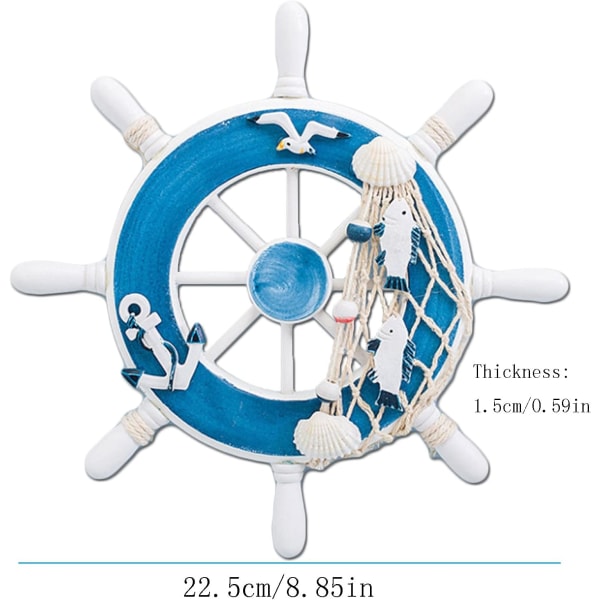 1 st vit dekorativ roder, fiskeroder dekorativ, segling w