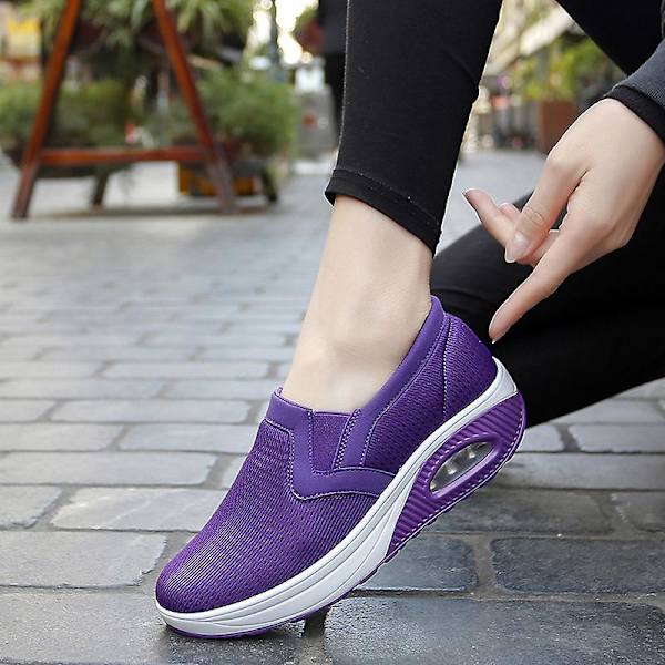 Naisten hengittävät kesäiset verkkokangaslenkkarit, rennot ja mukavat kengät, 36, violetti Purple 36