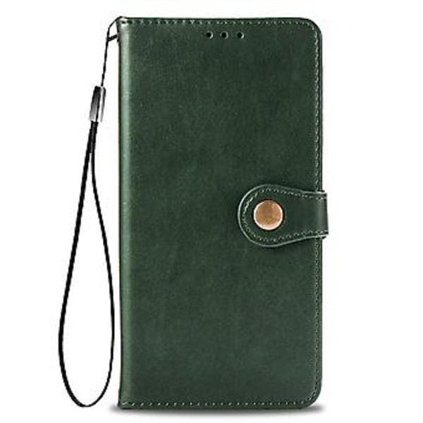 Solid Färgläderfodral För Samsung Galaxy M31s Green