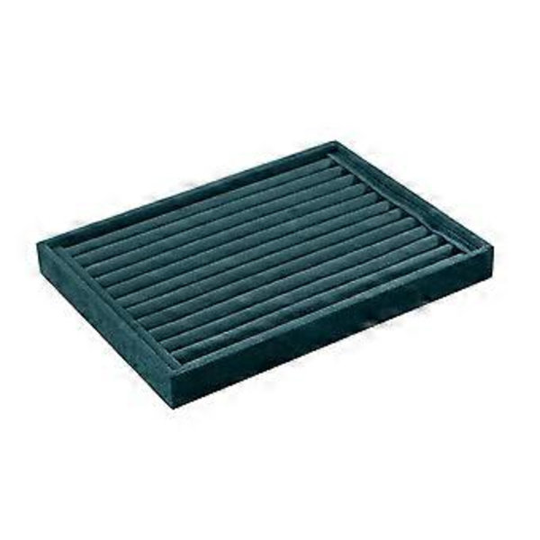 Multifunktionell Smyckeslåda Mjuk Sammet Förvaringsplatta för Ringar Stapelbara Halsband Armband Örhänge Organizer Grön Green