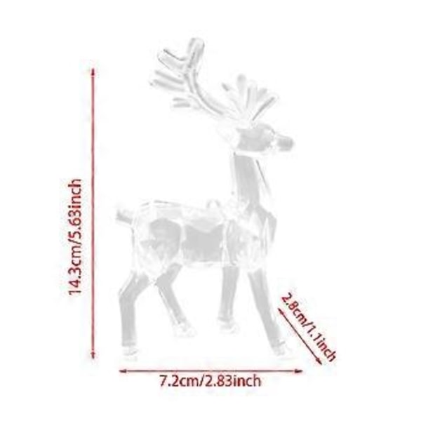 Jul Ren Staty Klar Akryl Älg Figurin Dekorativa Samlingar Bordsdekoration Ren Skulptur för Hylla Kontor (Stående Ren Slät) Stand Deer Smooth