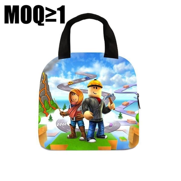 ROBLOX Lunchväska Student Lunchbox Väska Polyester Tryckt Lunchväska-11