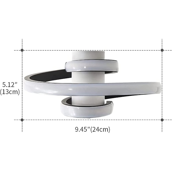 Moderne LED-loftslamper, 18w Kreativ Spiral Loftslampe, Varm