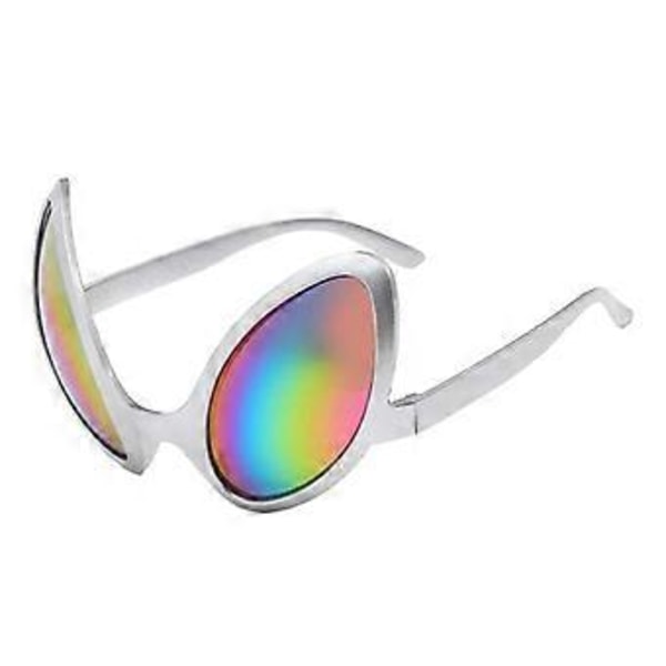 Fasjonable Alien-briller for voksne, Unisex Fancy Party Novelty Sølvramme Fargerike Linser