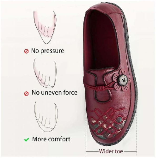 Dame Flats Slip-ons Myke Sko Komfort Broderte Sko Hverdagslige Flat Hæl Rund Tå Elegant Casual Gummi Loafer.36. 36