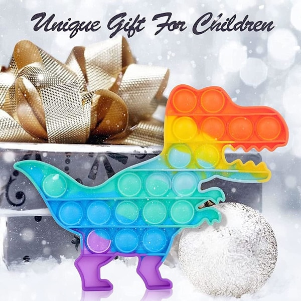 Fidget Leksaker, Dinosaurie Tryck Pop Bubbla Fidget Sensorisk Stresslindring