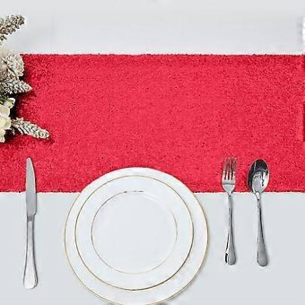 Bordflagg Glitter Bryllup Glitter Bordflagg For Bryllupsfester 12x71 Tommer I Et Utvalg Av Farger Red