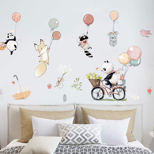 A set of fox panda bear mouse balloon wall stickers wall sticker