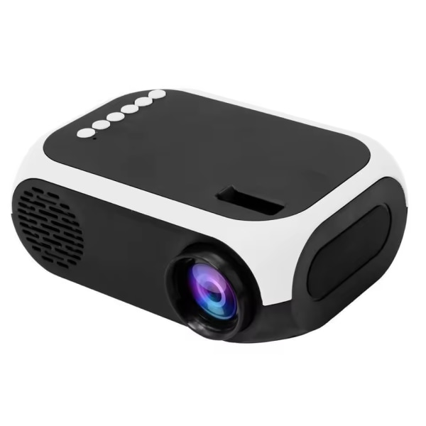Vit, HD 1080P Bärbar LED-projektor Mini Hemmabio Lättwei