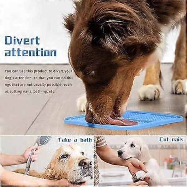 Hundlekmatta, Slickmatta, Långsam Foderdispenser Matta för Hundar, Hundlekmatta, Hundslickplatta, Silikonlekmatta, Slickplatta, Används för Små Hundar, 15 * 15 cm