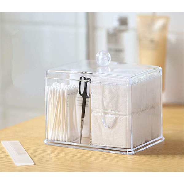 Transparent makeup bomuldsvatpind opbevaringsboks bomuldsopbevaringsboks 15x